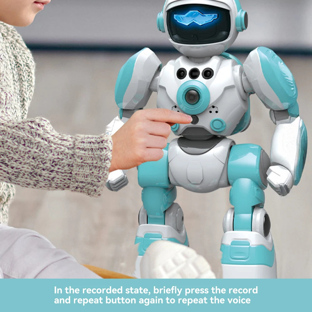 Kids Smart Voice Interaction Robot Blue Plastic Intelligent Robot