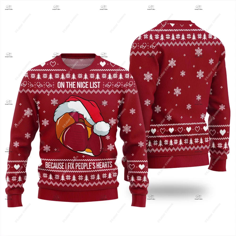 Santa Cat Print Christmas Jumper