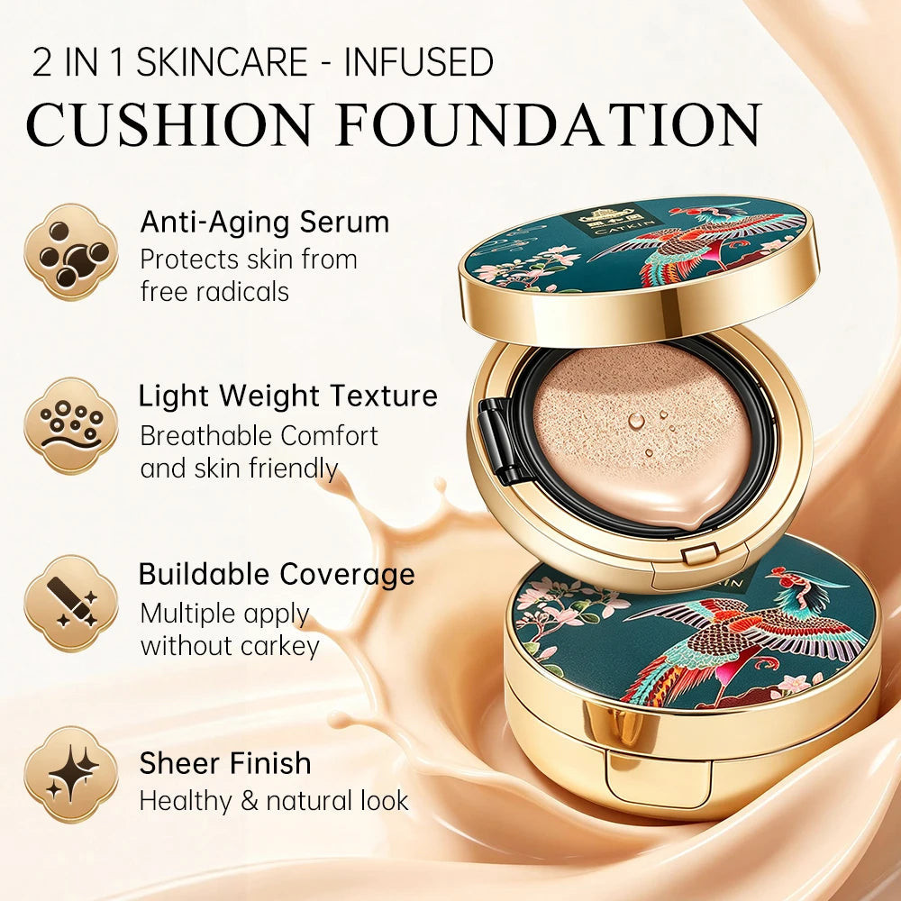 Catkin Phoenix Cushion Foundation Full Coverage, Sheer Satin Finish,  Light Beige