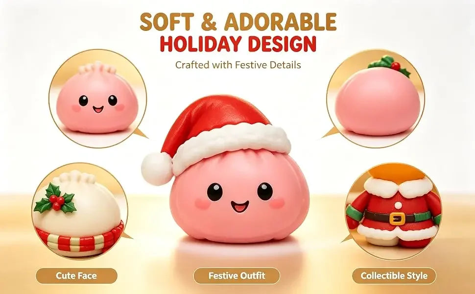 Christmas Squishy Advent Calendar 24 Day Countdown Surprise Box Dumpling Squishies Slow Rebound Squeeze Sensory Gift Decor