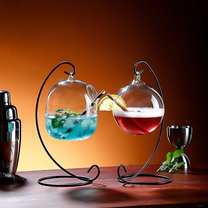Creative Cocktail Glass - Porcupine Fish/Swan/Rose/Octopus/Bird Design Cocktail Glass, Novelty Drink Cup for KTV Bar Night Party