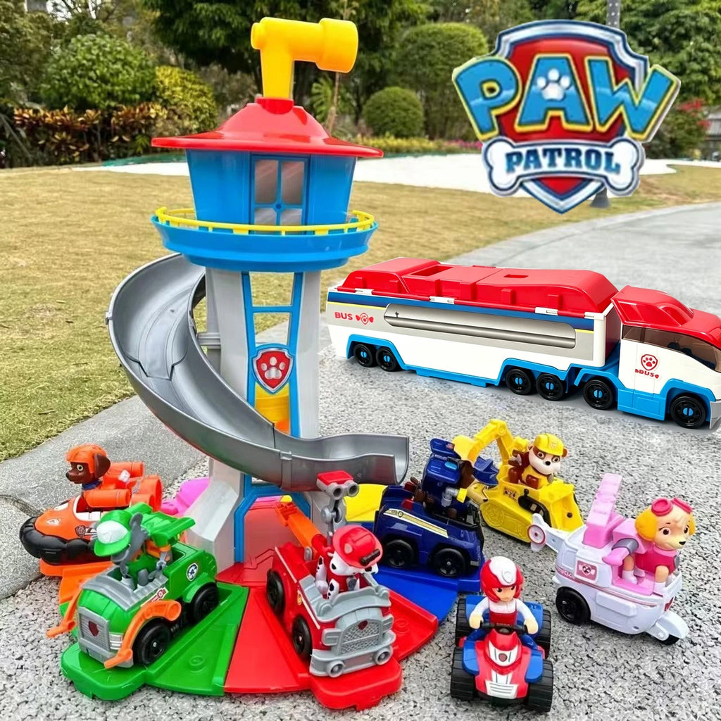 hot Paw Patrol Toy Set Cartoon Anime Figures Patrol Canine Chase Skye Rebound Bicycle Home Decoration  Christmas Birthday Gifts