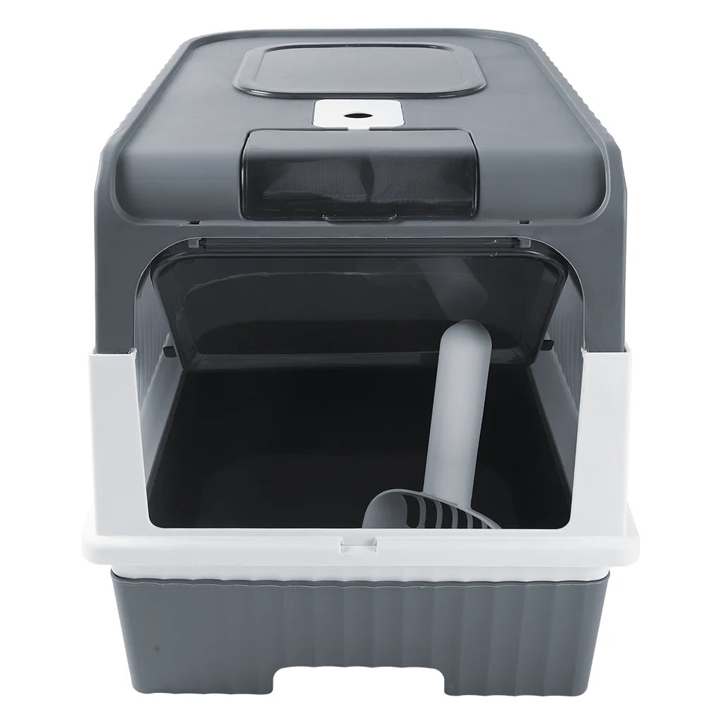 Enclosed Hooded Cat Litter Box with Scoop