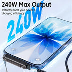 Type C Phone Charging Bracket Adapter 240W Fast Charging OTG USB-C Male to USB-C Female Converter With foldable Holder