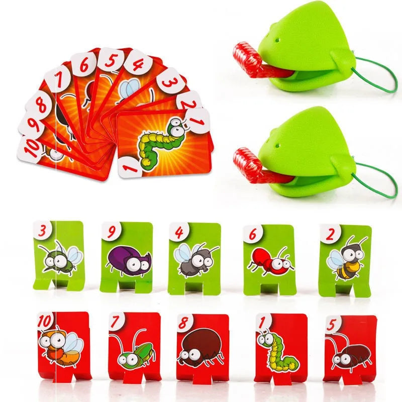 Frog Lizard Mask Wagging Tongue Lick Cards Board Games for Children Toys
