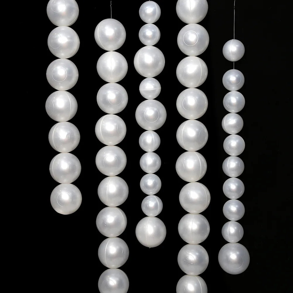 Wedding Backdrop Wall Decor - Faux Large Pearl - DIY Beaded Garland White Ball Pendant & Figurine