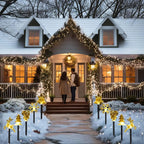 5Pcs/Set Christmas Stake Light With Star Snowflake Bell Xmas Tree Shape With 8 Modes For Garden Yard Path Patio Xmas Decoration