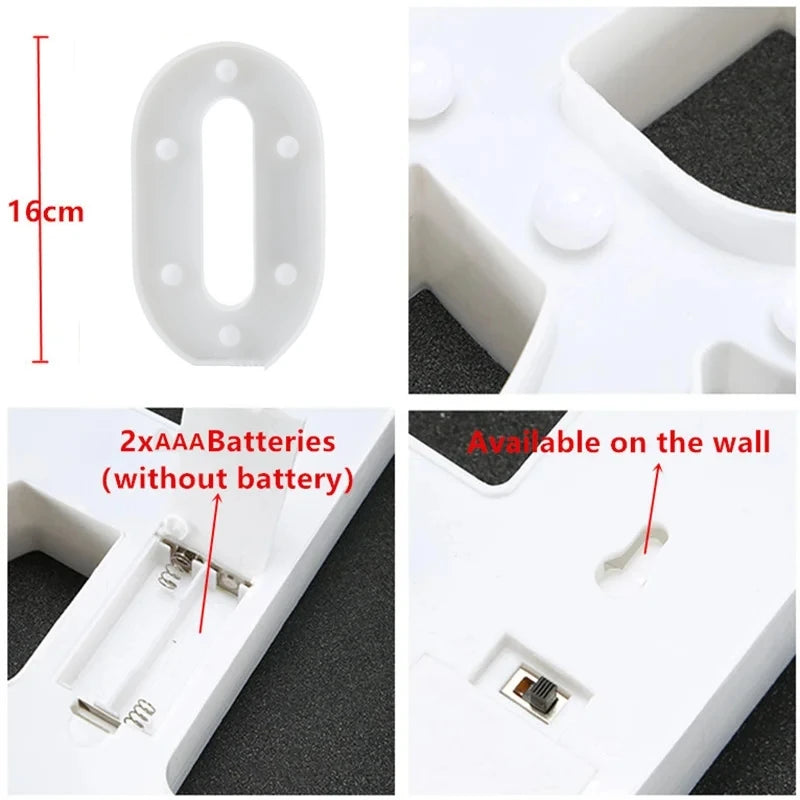 Number Letter Lamp Luminous Alphabet LED Lights Decororation Night Lights