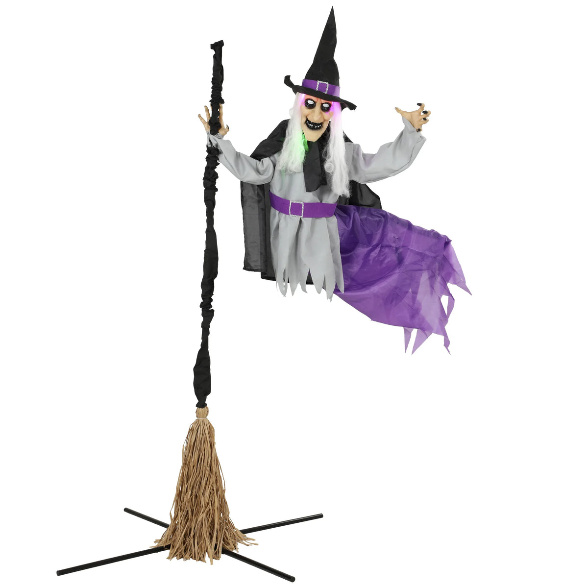 HOMCOM Life-Size Animated Halloween Witch – 200cm