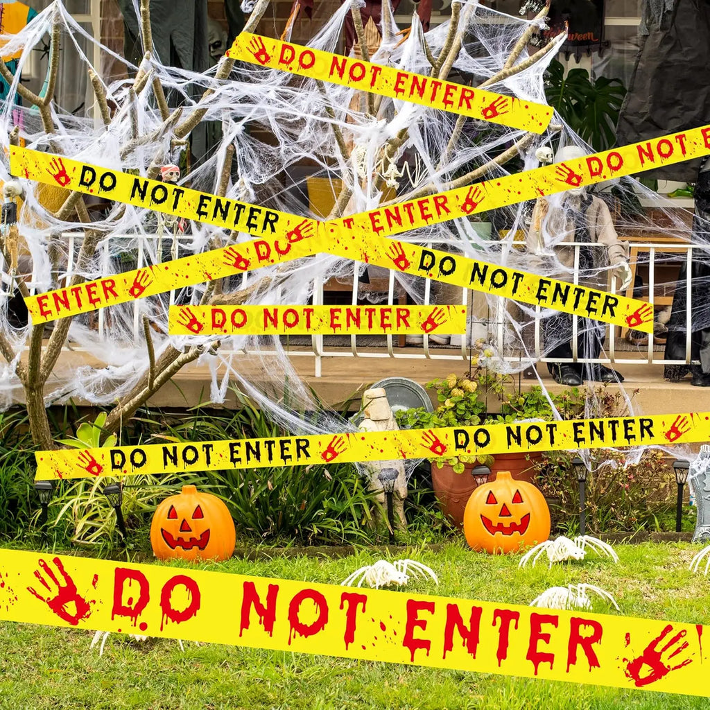 Warning Tapes Halloween Decoration Do Not Enter Roll for Door Windows Yards