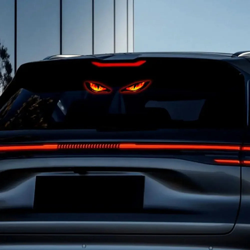 Solar Powered Car Neon Light Wireless Cool DEMON EYE Led Ambient Light Suction Cup USB Rechargeable Atmosphere Breathing Lamp