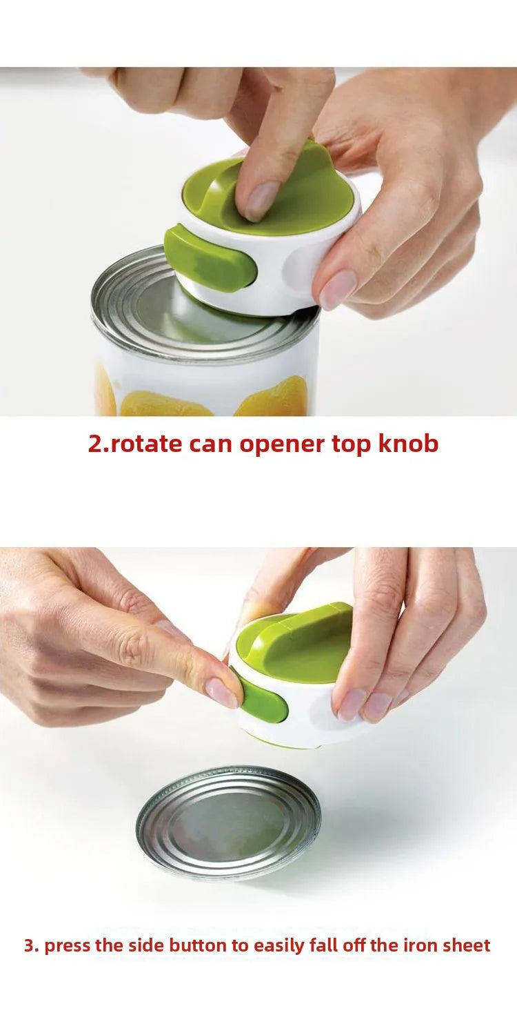 Manual Can Opener Bottle Opener Multifunctional Jar Opener Stainless Steel Heavy Duty Easy Grip Kitchen Gadgets for Home