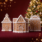 Cozy Gingerbread House Candle Jar with Lid Concrete Silicone Mold Collection Christmas Home Decoration