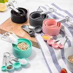 8pcs Measuring Cups Spoons Set Stackable Nesting Measure Cups