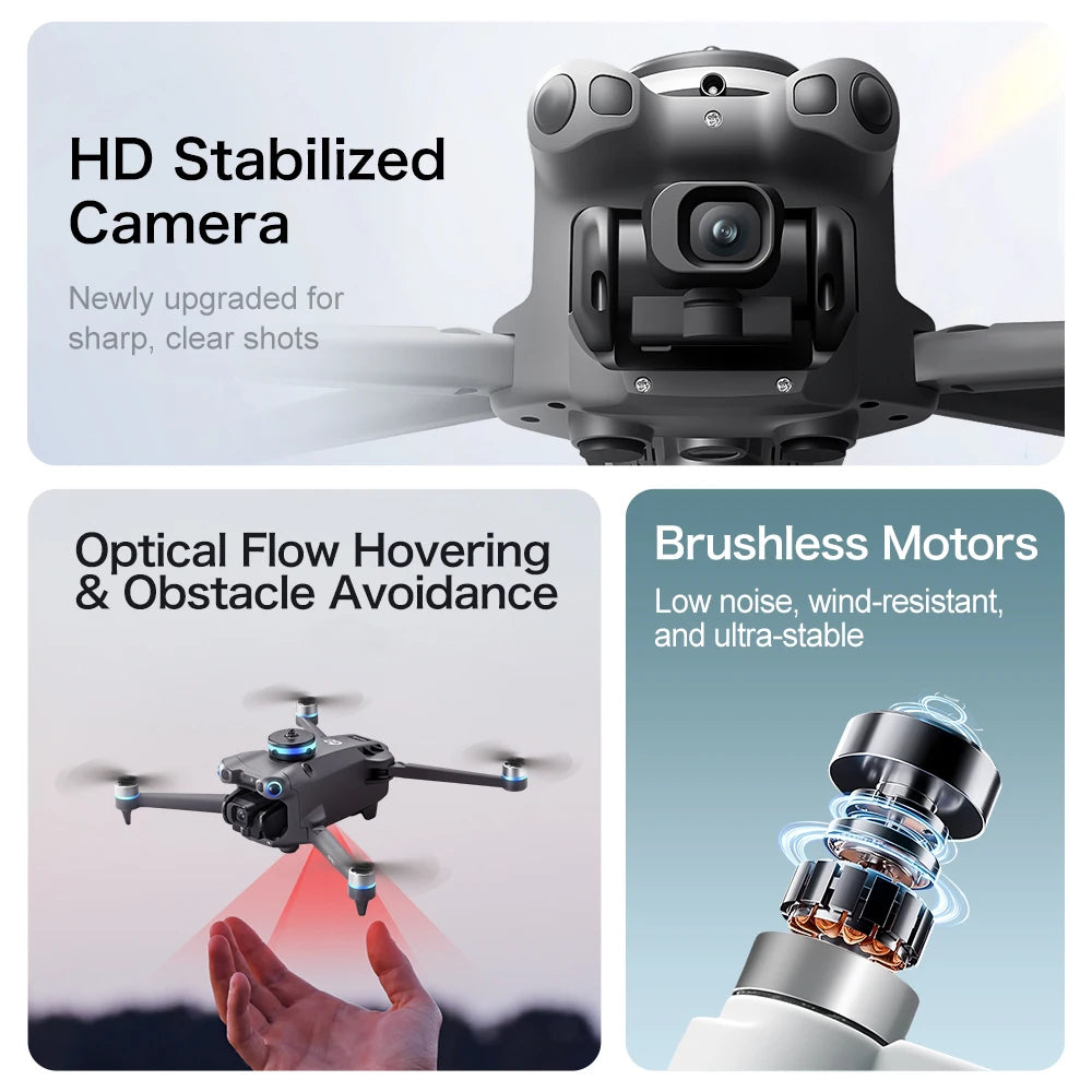 original GT60 Drone 4.3-inch Large Screen Foldable drone 8K HD Dual Camera Gps Brushless Optical Avoidance Airdrop RC Quadcopter