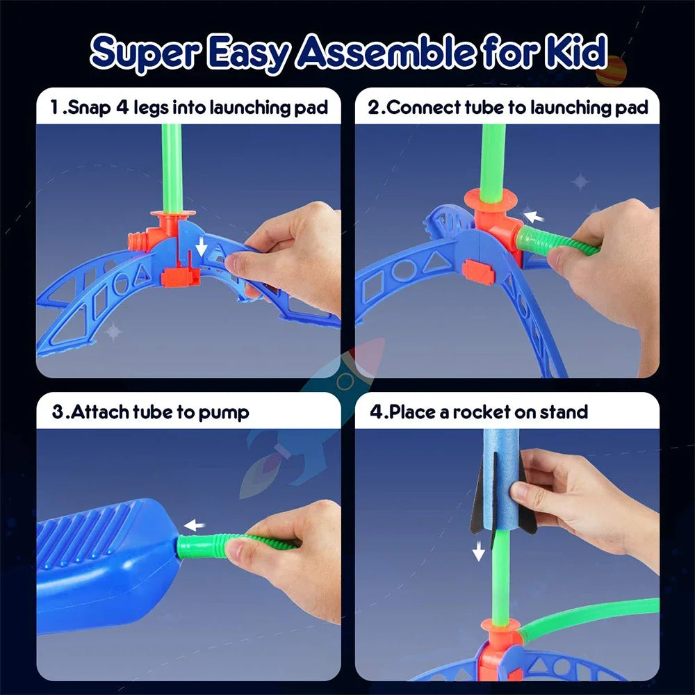 Kids Outdoor Rocket Foot Pump Outdoor Air Pressing Soaring Rocket  Toy Gifts