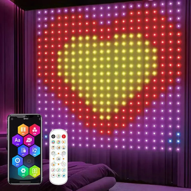 DC5V WS2812 Fairy Lights Curtain Led String RGBIC Led String Light Decor Dimmable Bluetooth APP Control for DIY Christmas Party