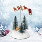 Animated Christmas Village Flying Santa Sleigh with Lights & Music