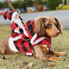 Pet Dog Christmas Santa Claus Riding Dog Costume Christmas Clothes Claus Rider Outfit With Hat Riding Deer Costume Pet Supplies