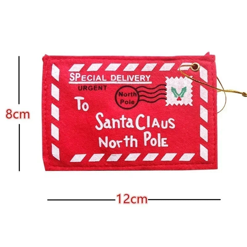 Santa Letter Felt Gift Envelopes – 10 Pack