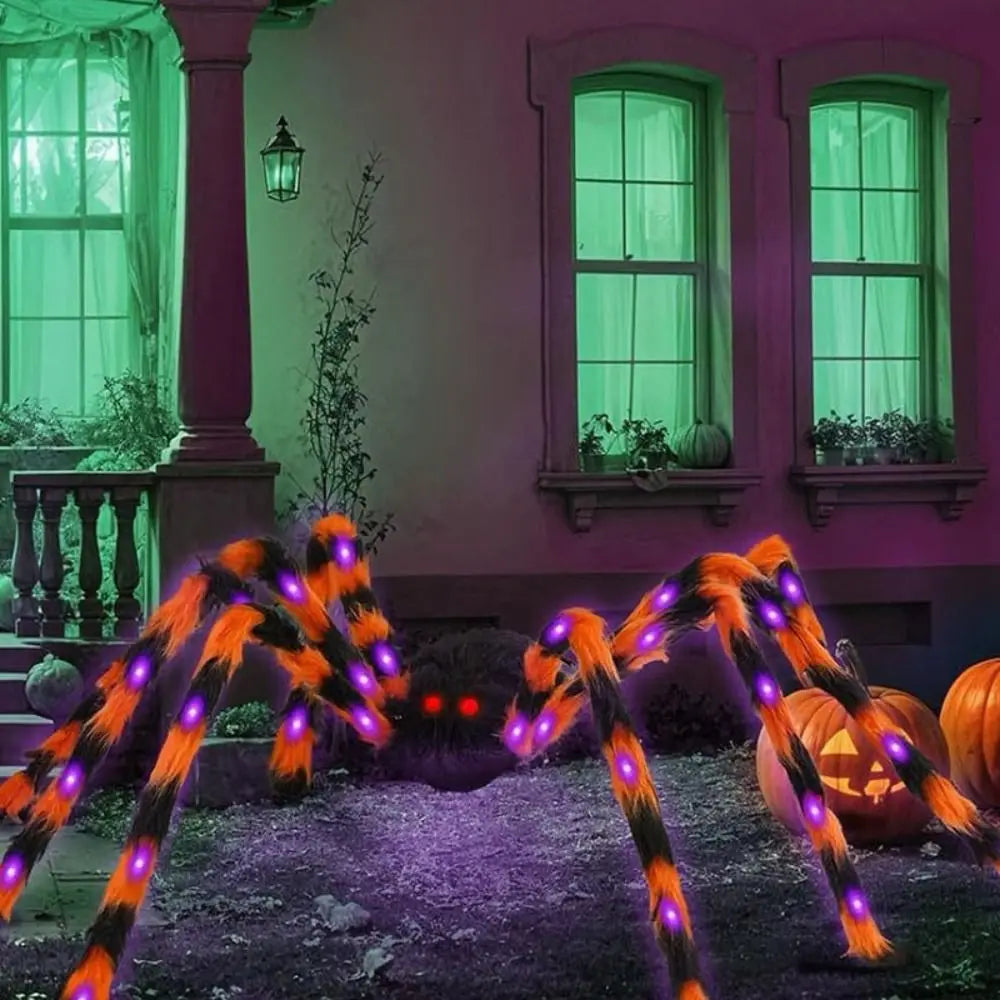 8 Modes Halloween Spider Web Lights Glow Waterproof Halloween Spider 5m web