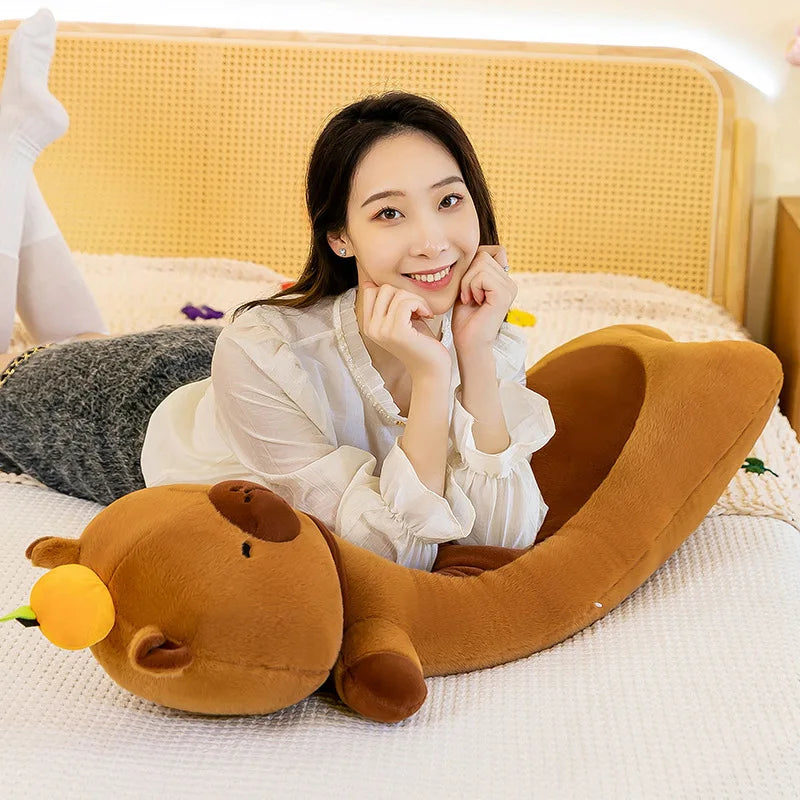 50-110cm Kawaii Giant Long Capybara Plush Pillow Soft Stuffed Animals Cartoon Toys Babys Accompany Sleeping Doll for Girls Gifts
