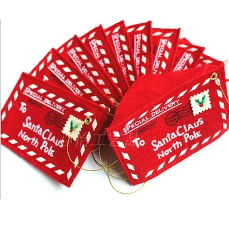 Santa Letter Felt Gift Envelopes – 10 Pack