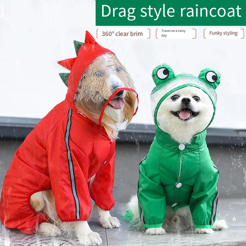 Reflective Hooded Waterproof Dog Raincoat