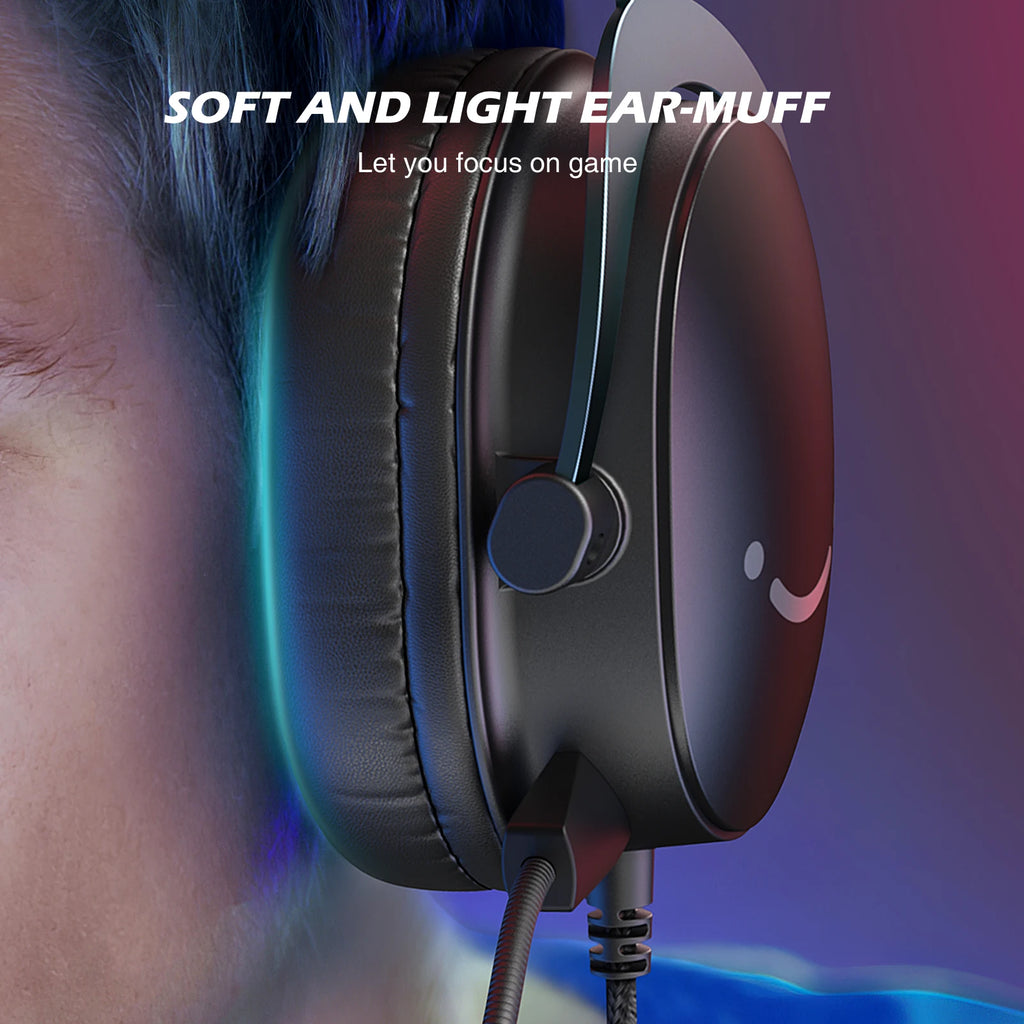 FIFINE Headset,3.5 mm Jack & USB Headphone with 7.1 Surround Sound/Volum Control/Mute Switch for PC / MAC / PS4 / PS5 Mixer-H9