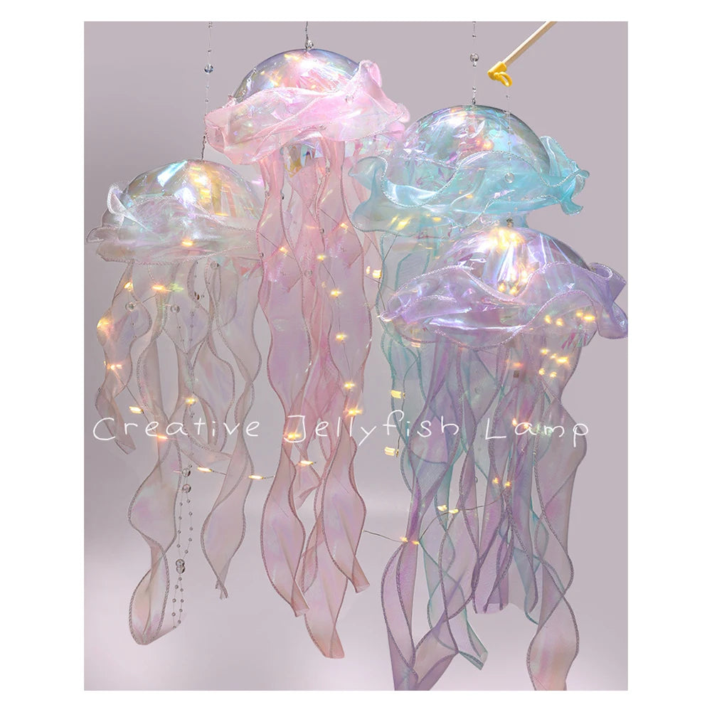 Jellyfish Colorful Nightlight Button Battery Hanging Ceiling Lantern