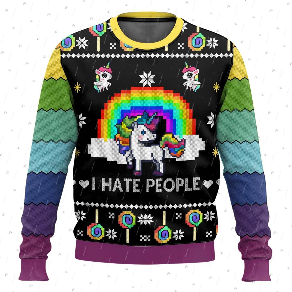 Santa & Skull Print Christmas Jumper
