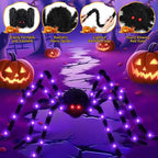 8 Modes Halloween Spider Web Lights Glow Waterproof Halloween Spider 5m web