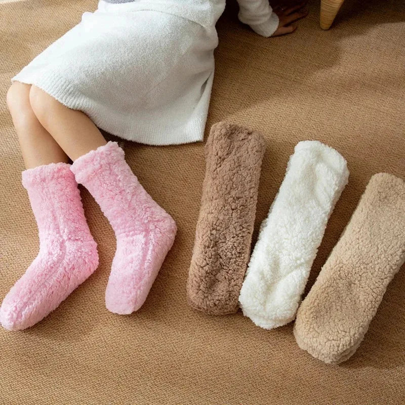 Thickened Winter Women Thermal Cashmere Socks Floor Socks Women's Carpet Home Plus Socks Velvet Sleep Socks Slippers Leg Cover