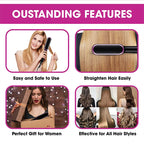Electric PTC Heat Straightening Brush One Step Hair Dryer 3 In 1 Ceramic Flat Iron Women Hair Straightener Comb And Curling