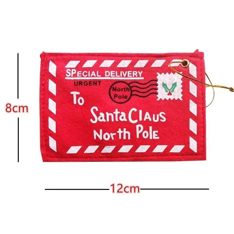 Santa Letter Felt Gift Envelopes – 10 Pack
