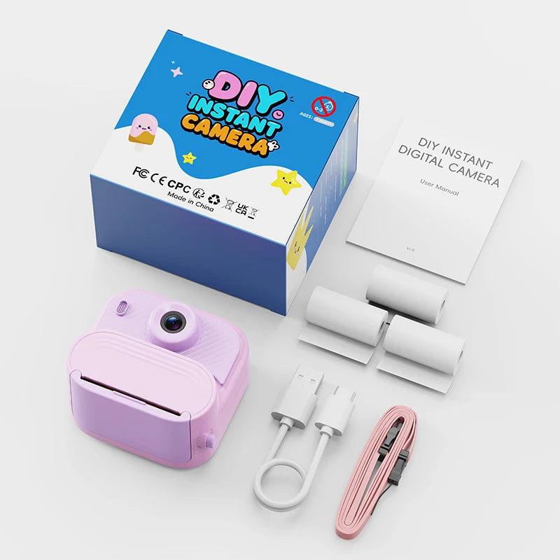 Children's Camera with Photos Prints 1080P Children's Instant Camera Toy