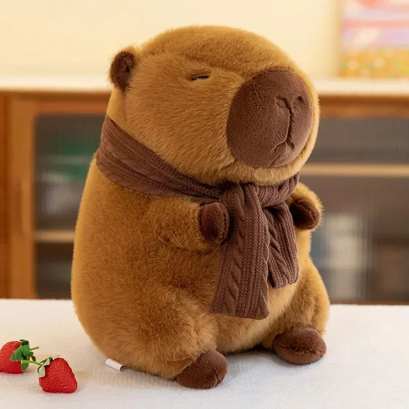 25-30CM Hot Plush Stuffed Doll Cute Scarf Pufferfish Plush Kawaii Animal Toy Children's Birthday Gift Capybara Doll Kids Toys
