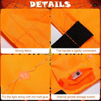 1-20PCS Halloween Pumpkin Tote Bag LED Light Up Handle Reusable Trick or Treat Candy Bag for Kids Party Decor Gift Present