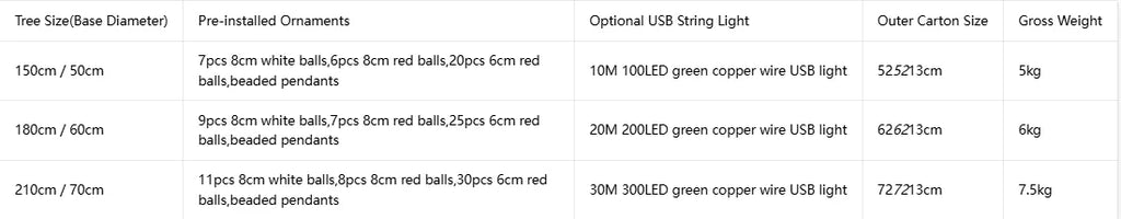Flocked PVC Christmas Tree 1.5/1.8/2.1M Pre‑Attached Baubles, Foldable Xmas Tree with USB String Lights for Home Holiday Decor