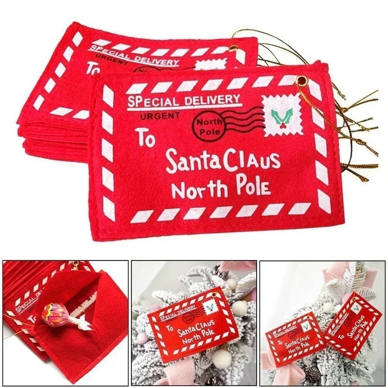 Santa Letter Felt Gift Envelopes – 10 Pack