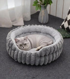 Home Plush Winter Cat Nest Dog Nest Warm Detachable and Washable Round Cat Nest Pet Bed Seasonal Universal Decoration