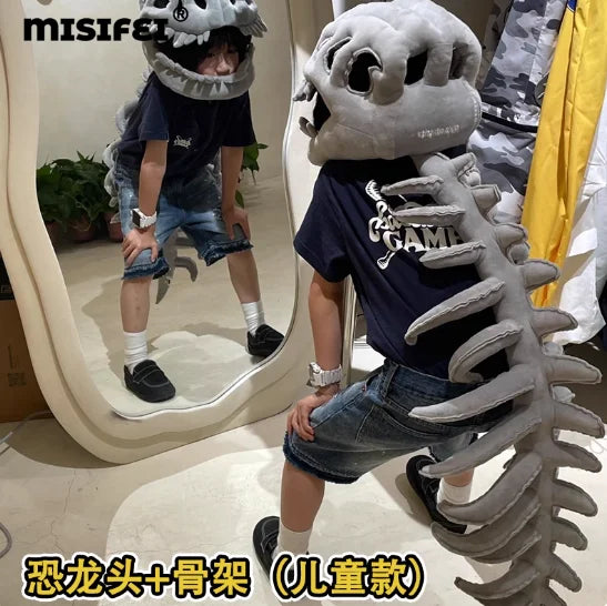 Plush Dinosaur Skeleton Halloween Hat
