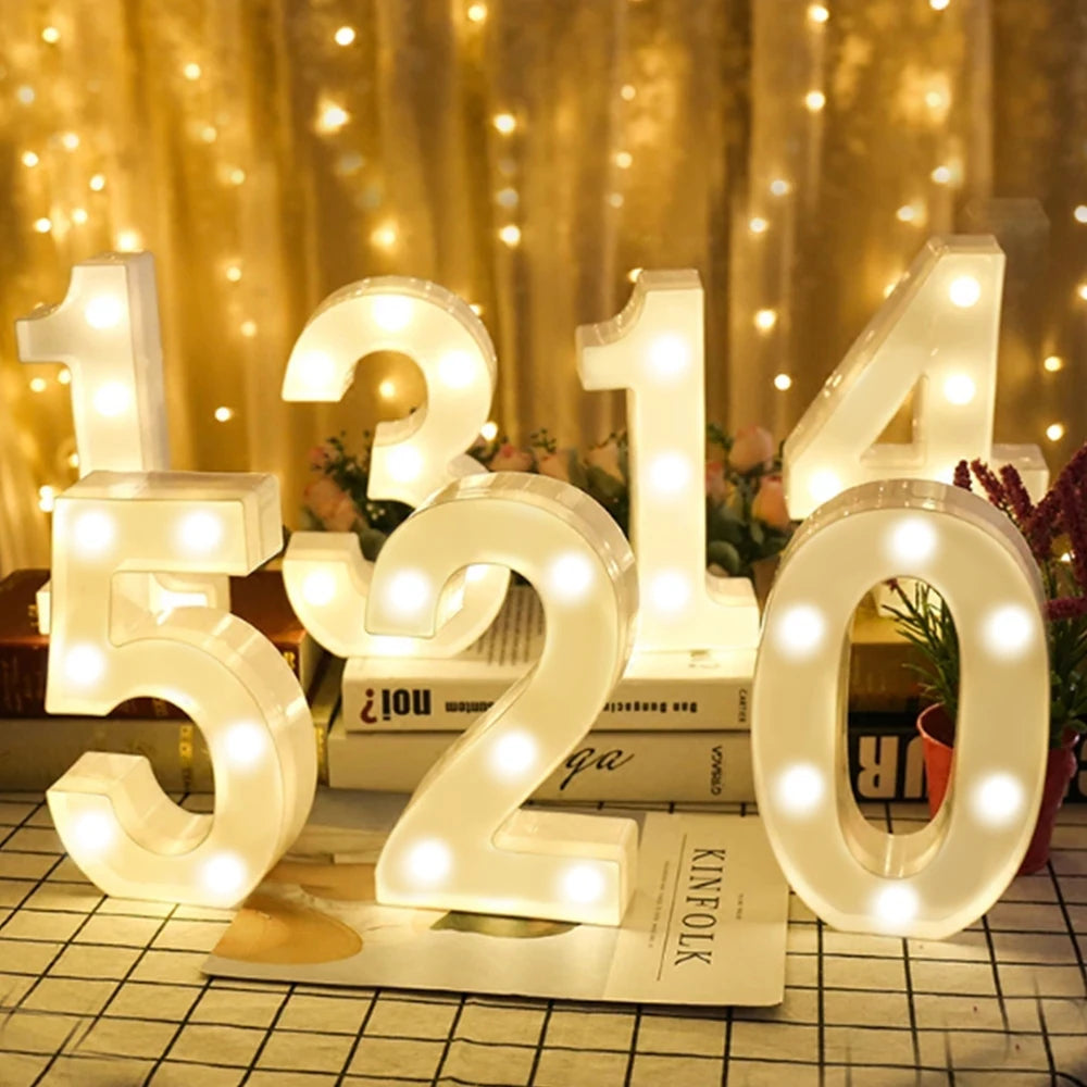 Number Letter Lamp Luminous Alphabet LED Lights Decororation Night Lights