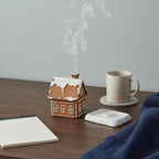Holiday Cottage Aroma Holder Festive Gift Gingerbread House Aroma Burner Christmas Cabin Censer Detailed Craftsmanship