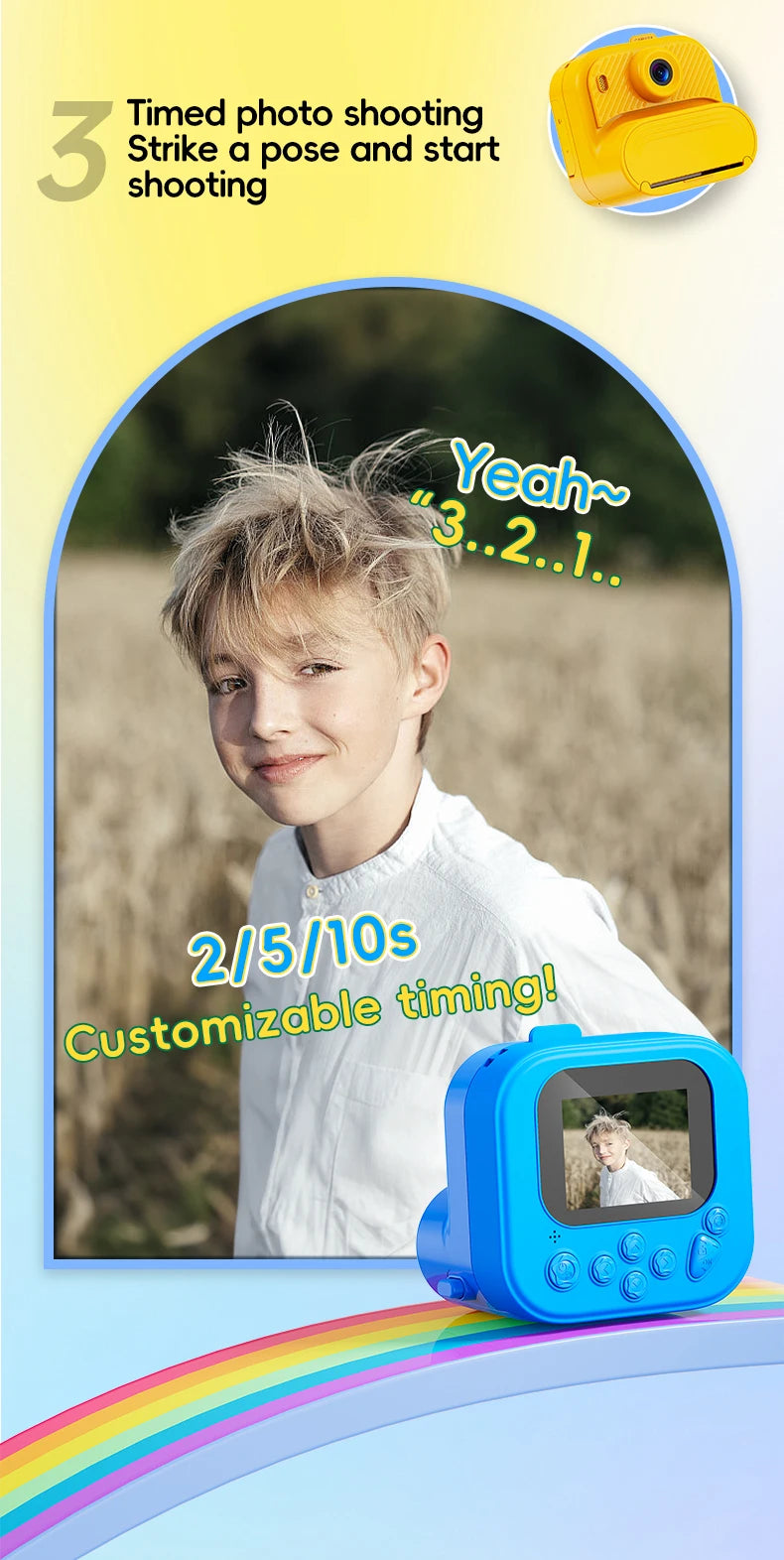 Children's Camera with Photos Prints 1080P Children's Instant Camera Toy