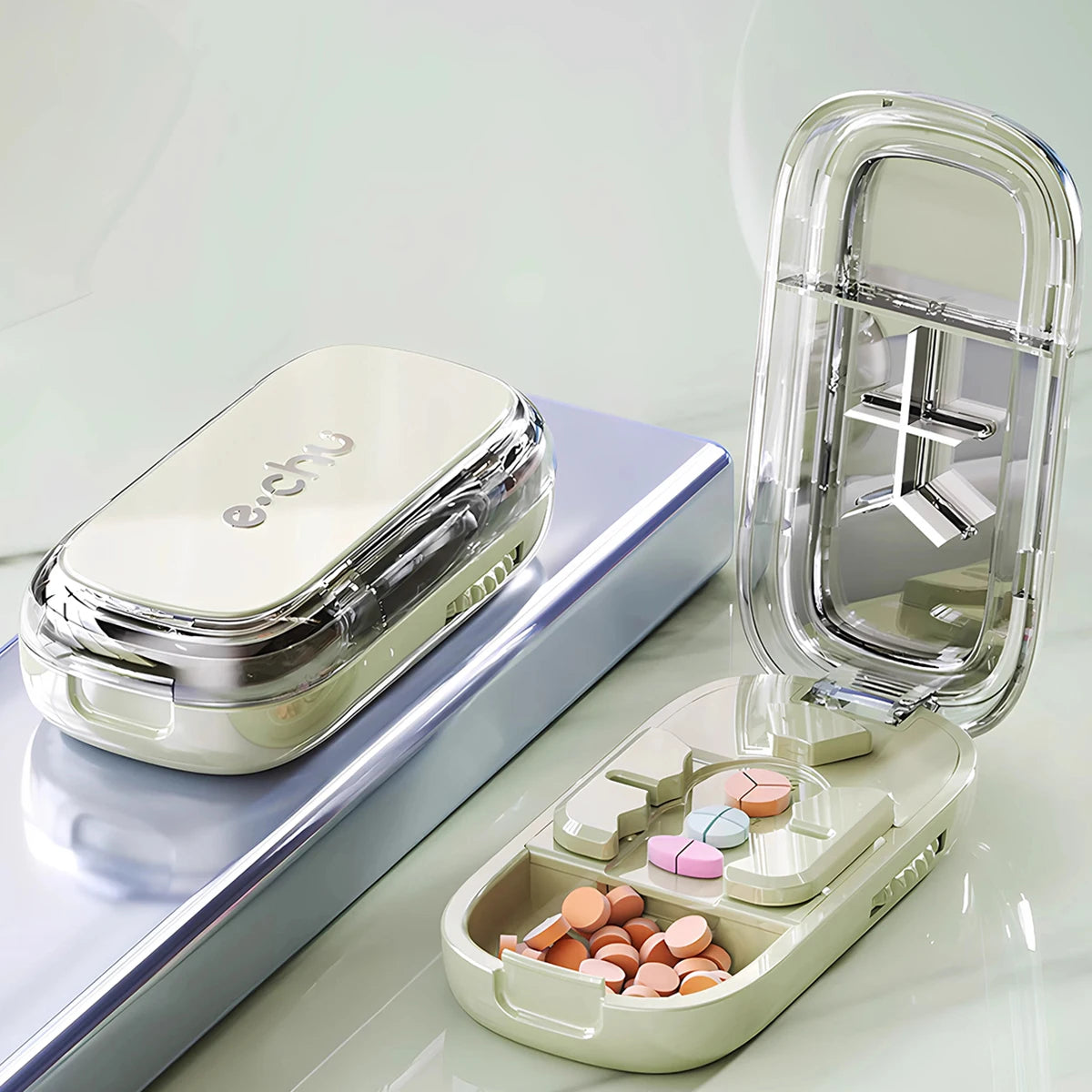 Portable Pill Splitter Pill Divider, and Pill Cutter That Can Precisely and Evenly Split Pills into Halves, Thirds, and Quarters