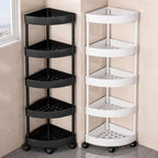 5 layer triangular cornerStorage Shelf, bathroom Storage Rack, 360 degree rotatable for bedrooms bathrooms kitchens living rooms