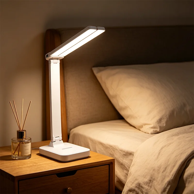 USB Desk Lamp 3 Levels Dimmable Touch Night Light USB Rechargeable Eye Protection Foldable