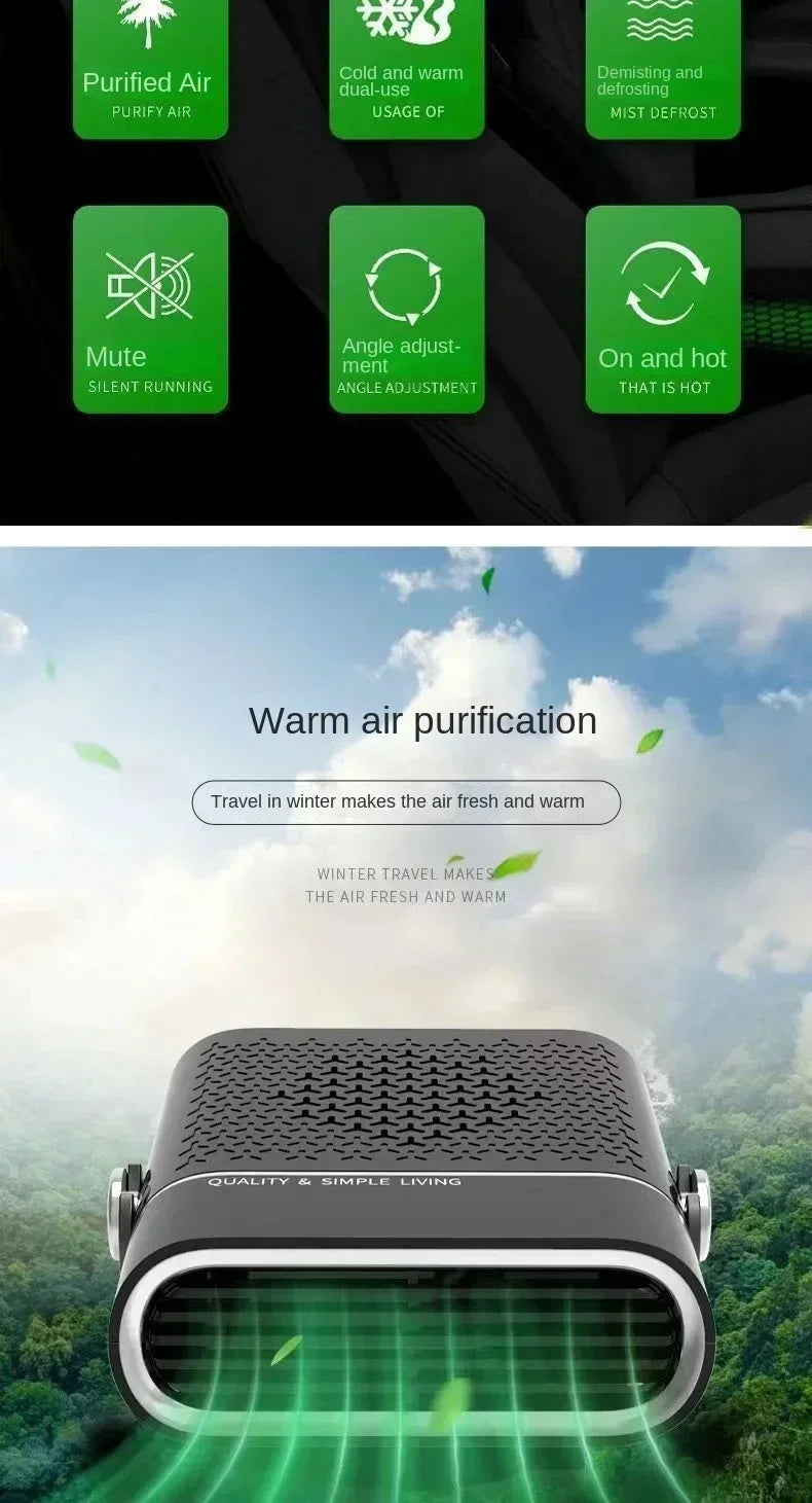 Portable Car Heater Car 12V Heater 24V Car Heater Windshield Automatic Defogging Defrost Heater Fast Heating 2025 New