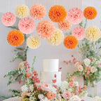 Boho Pom Pom Autumn Garland – Orange & Beige